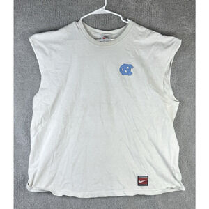 Vintage North Carolina Tar Heels Shirt Men's 2XL Nike Tank Top Sleeveless White